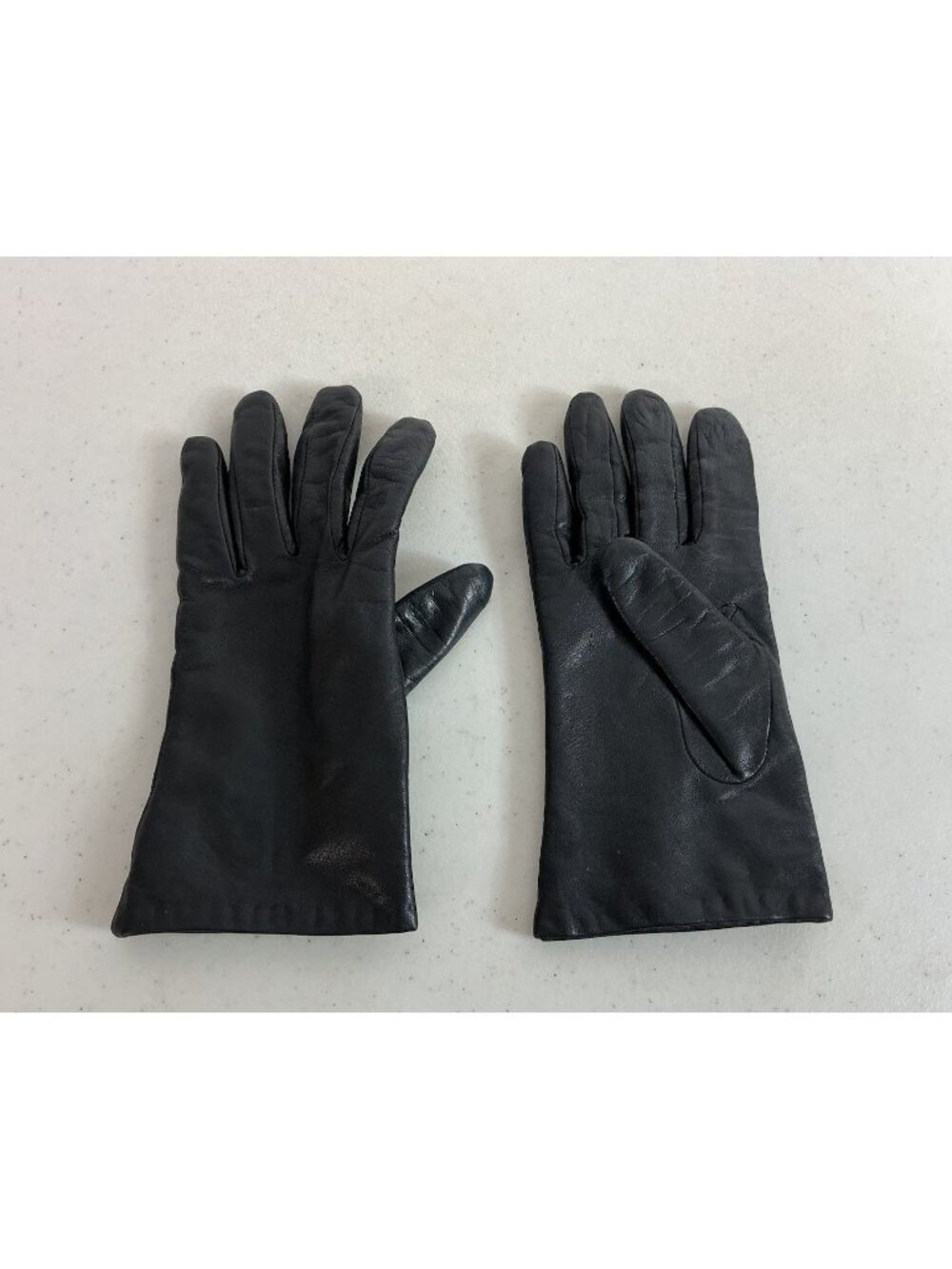 Black Leather Gloves Lined Womens 7.5